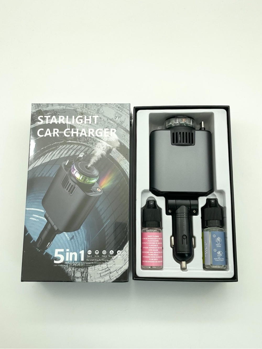 Starlight Car Charger 5-in-1 - Matte Black